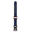 For Apple Watch Series 6 40mm Concave Leopard Printed Silicone Watch Band(Black Blue) - Watch Bands by PMc TechLife | Online Shopping South Africa | PMc TechLife | Buy Now Pay Later Mobicred