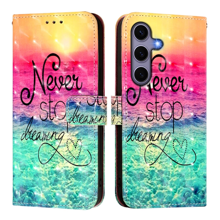 For Samsung Galaxy S25 5G 3D Painting Horizontal Flip Leather Phone Case(Chasing Dreams) - Galaxy S25 5G Cases by PMC Jewellery | Online Shopping South Africa | PMC Jewellery | Buy Now Pay Later Mobicred