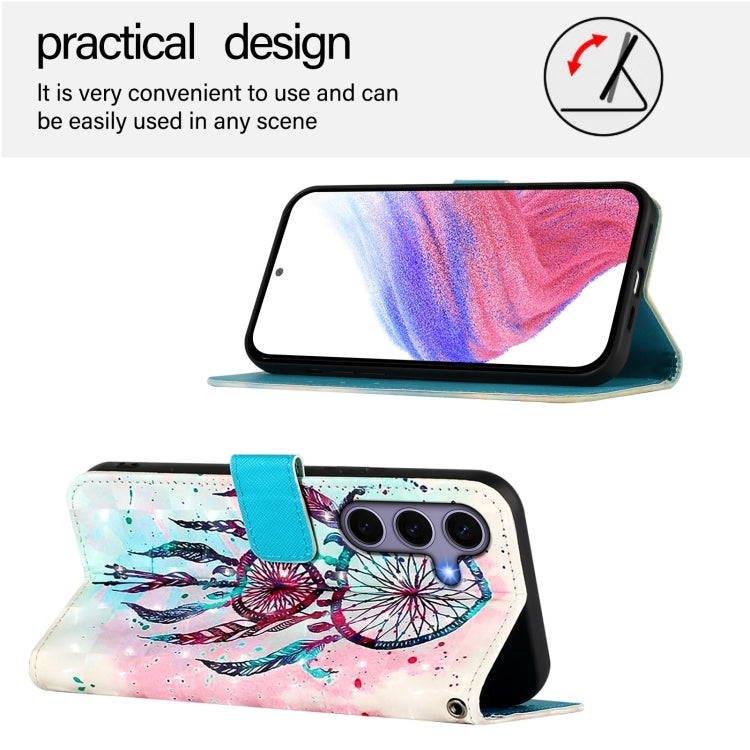 For Samsung Galaxy S25 5G 3D Painting Horizontal Flip Leather Phone Case(Color Drop Wind Chimes) - free shipping - PMC Jewellery - Order now!