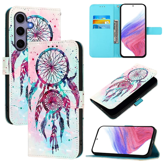 For Samsung Galaxy S25 5G 3D Painting Horizontal Flip Leather Phone Case(Color Drop Wind Chimes)