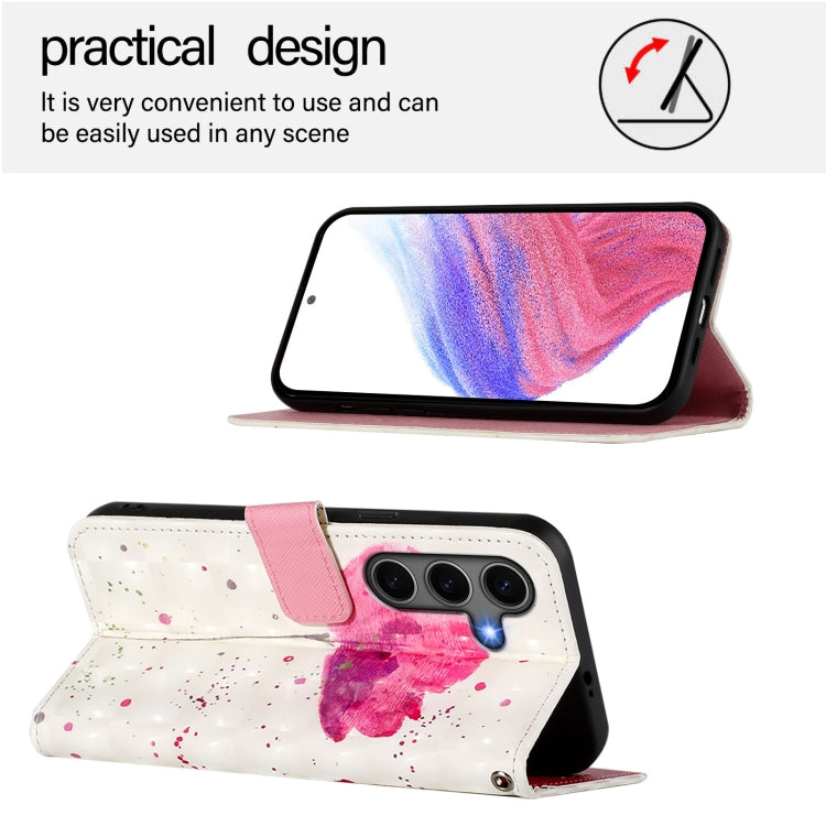 For Samsung Galaxy S25+ 5G 3D Painting Horizontal Flip Leather Phone Case(Flower) - Galaxy S25+ 5G Cases by PMC Jewellery | Online Shopping South Africa | PMC Jewellery | Buy Now Pay Later Mobicred
