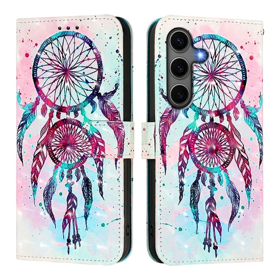 For Samsung Galaxy S25+ 5G 3D Painting Horizontal Flip Leather Phone Case(Color Drop Wind Chimes)