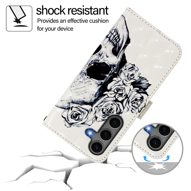 For Samsung Galaxy S25+ 5G 3D Painting Horizontal Flip Leather Phone Case(Skull) - free shipping - PMC Jewellery - Order now!