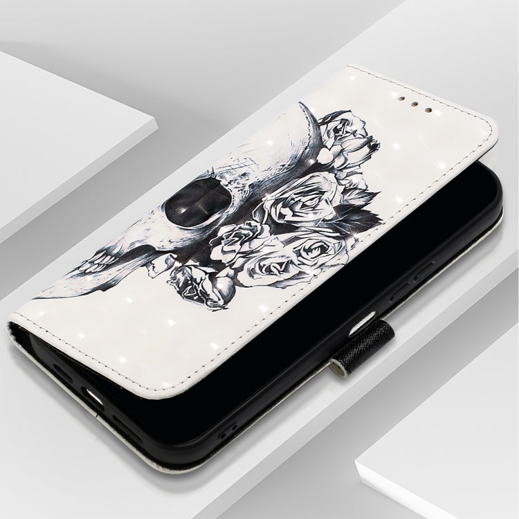 For Samsung Galaxy S25+ 5G 3D Painting Horizontal Flip Leather Phone Case(Skull)