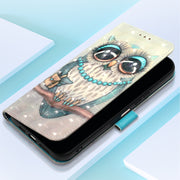 For Samsung Galaxy S25+ 5G 3D Painting Horizontal Flip Leather Phone Case(Grey Owl)
