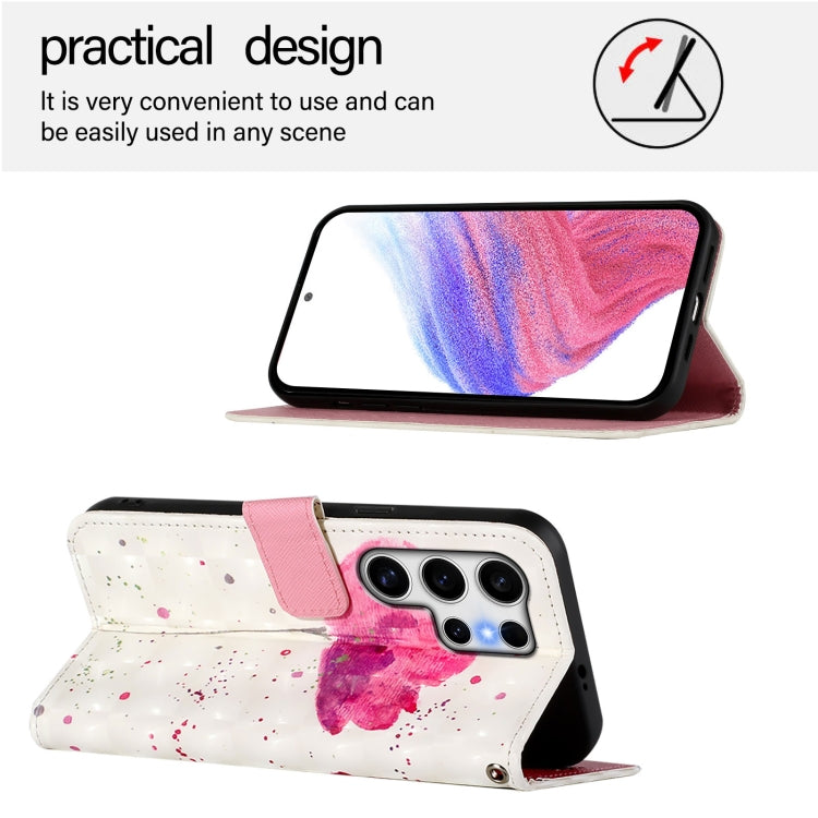 For Samsung Galaxy S25 Ultra 5G 3D Painting Horizontal Flip Leather Phone Case(Flower) - Galaxy S25 Ultra 5G Cases by PMC Jewellery | Online Shopping South Africa | PMC Jewellery | Buy Now Pay Later Mobicred
