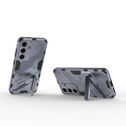 For Samsung Galaxy S25 5G Punk Armor 2 in 1 PC + TPU Shockproof Phone Case with Invisible Holder(Grey)