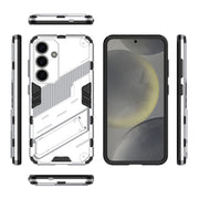 For Samsung Galaxy S25 5G Punk Armor 2 in 1 PC + TPU Shockproof Phone Case with Invisible Holder(White)