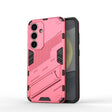 For Samsung Galaxy S25 5G Punk Armor 2 in 1 PC + TPU Shockproof Phone Case with Invisible Holder(Light Red) - Galaxy S25 5G Cases by PMC Jewellery | Online Shopping South Africa | PMC Jewellery | Buy Now Pay Later Mobicred