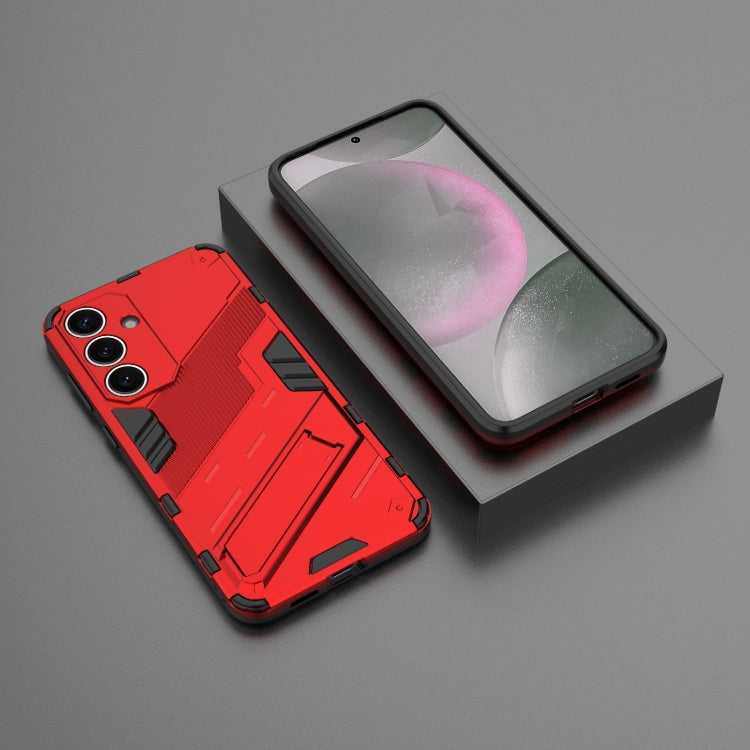 For Samsung Galaxy S25+ 5G Punk Armor 2 in 1 PC + TPU Shockproof Phone Case with Invisible Holder(Red)