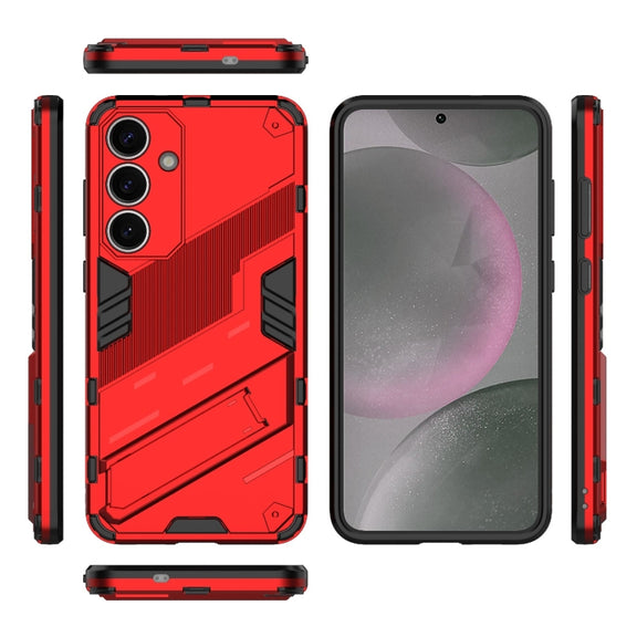For Samsung Galaxy S25+ 5G Punk Armor 2 in 1 PC + TPU Shockproof Phone Case with Invisible Holder(Red)