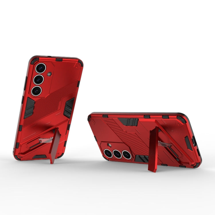 For Samsung Galaxy S25+ 5G Punk Armor 2 in 1 PC + TPU Shockproof Phone Case with Invisible Holder(Red)