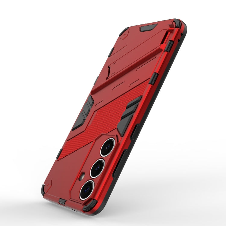 For Samsung Galaxy S25+ 5G Punk Armor 2 in 1 PC + TPU Shockproof Phone Case with Invisible Holder(Red)