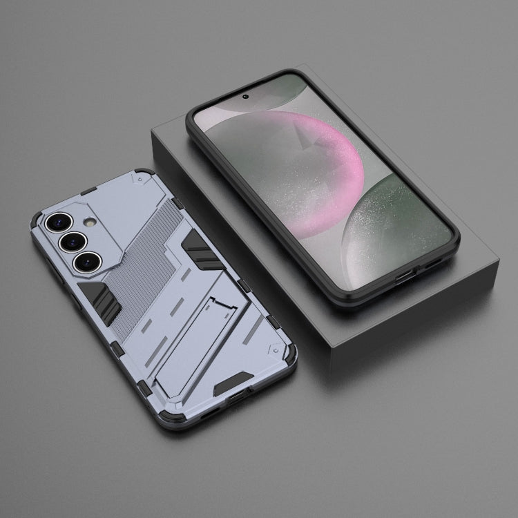 For Samsung Galaxy S25+ 5G Punk Armor 2 in 1 PC + TPU Shockproof Phone Case with Invisible Holder(Grey)