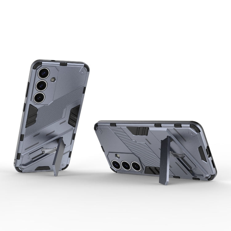 For Samsung Galaxy S25+ 5G Punk Armor 2 in 1 PC + TPU Shockproof Phone Case with Invisible Holder(Grey)