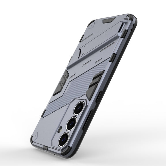 For Samsung Galaxy S25+ 5G Punk Armor 2 in 1 PC + TPU Shockproof Phone Case with Invisible Holder(Grey)