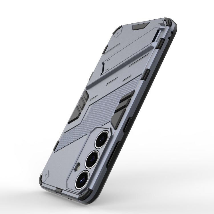 For Samsung Galaxy S25+ 5G Punk Armor 2 in 1 PC + TPU Shockproof Phone Case with Invisible Holder(Grey)
