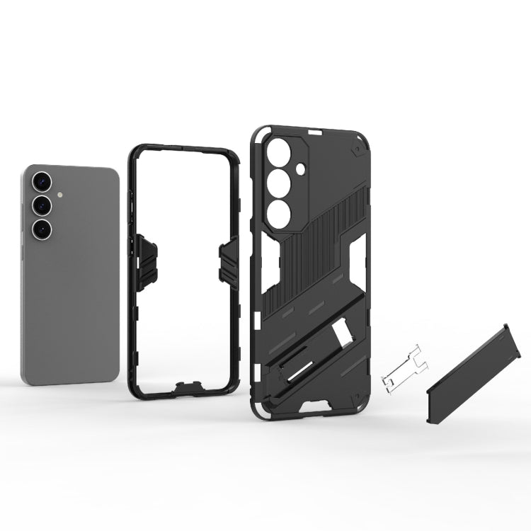 For Samsung Galaxy S25+ 5G Punk Armor 2 in 1 PC + TPU Shockproof Phone Case with Invisible Holder(Grey)