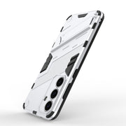 For Samsung Galaxy S25+ 5G Punk Armor 2 in 1 PC + TPU Shockproof Phone Case with Invisible Holder(White)