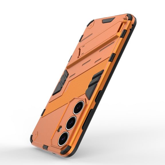 For Samsung Galaxy S25+ 5G Punk Armor 2 in 1 PC + TPU Shockproof Phone Case with Invisible Holder(Orange)