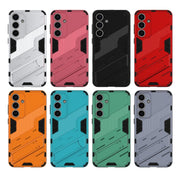For Samsung Galaxy S25+ 5G Punk Armor 2 in 1 PC + TPU Shockproof Phone Case with Invisible Holder(Orange)