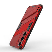 For Samsung Galaxy S25+ 5G Punk Armor 2 in 1 PC + TPU Shockproof Phone Case with Invisible Holder(Light Red)