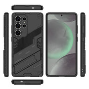 For Samsung Galaxy S25 Ultra 5G Punk Armor 2 in 1 PC + TPU Shockproof Phone Case with Invisible Holder(Black)