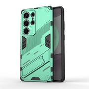 For Samsung Galaxy S25 Ultra 5G Punk Armor 2 in 1 PC + TPU Shockproof Phone Case with Invisible Holder(Green)