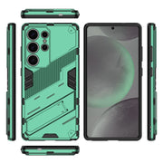 For Samsung Galaxy S25 Ultra 5G Punk Armor 2 in 1 PC + TPU Shockproof Phone Case with Invisible Holder(Green)