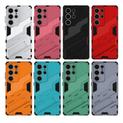 For Samsung Galaxy S25 Ultra 5G Punk Armor 2 in 1 PC + TPU Shockproof Phone Case with Invisible Holder(Green)