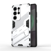 For Samsung Galaxy S25 Ultra 5G Punk Armor 2 in 1 PC + TPU Shockproof Phone Case with Invisible Holder(White)