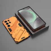 For Samsung Galaxy S25 Ultra 5G Punk Armor 2 in 1 PC + TPU Shockproof Phone Case with Invisible Holder(Orange)