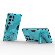 For Samsung Galaxy S25 Ultra 5G Punk Armor 2 in 1 PC + TPU Shockproof Phone Case with Invisible Holder(Blue)
