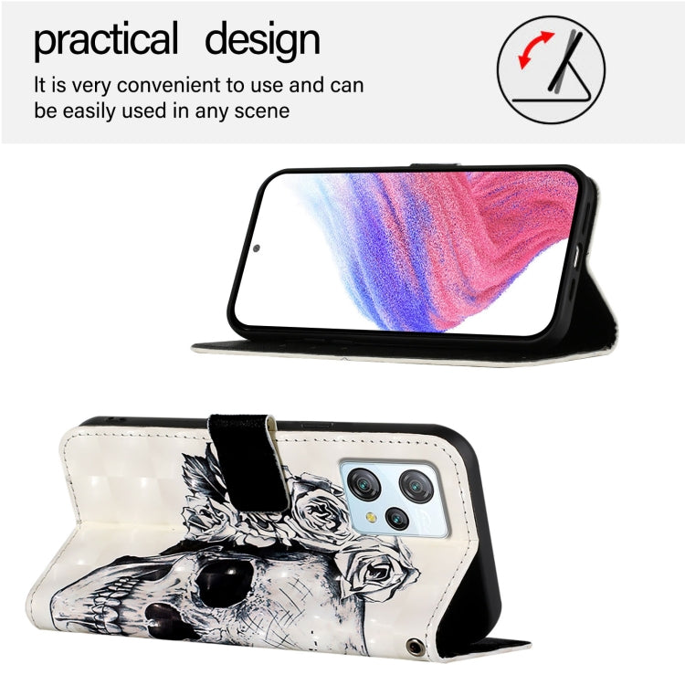 For Blackview A53 3D Painting Horizontal Flip Leather Phone Case(Skull) - More Brand by PMC TechLife | Online Shopping South Africa | PMC TechLife | Buy Now Pay Later Mobicred