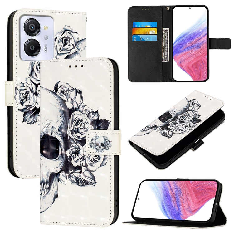 For Blackview Color 8 3D Painting Horizontal Flip Leather Phone Case(Skull) - More Brand by PMC TechLife | Online Shopping South Africa | PMC TechLife | Buy Now Pay Later Mobicred