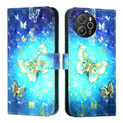 For Blackview Shark 8 3D Painting Horizontal Flip Leather Phone Case(Golden Butterfly)