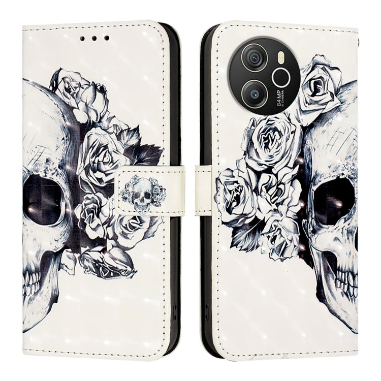 For Blackview Shark 8 3D Painting Horizontal Flip Leather Phone Case(Skull) - More Brand by PMC TechLife | Online Shopping South Africa | PMC TechLife | Buy Now Pay Later Mobicred
