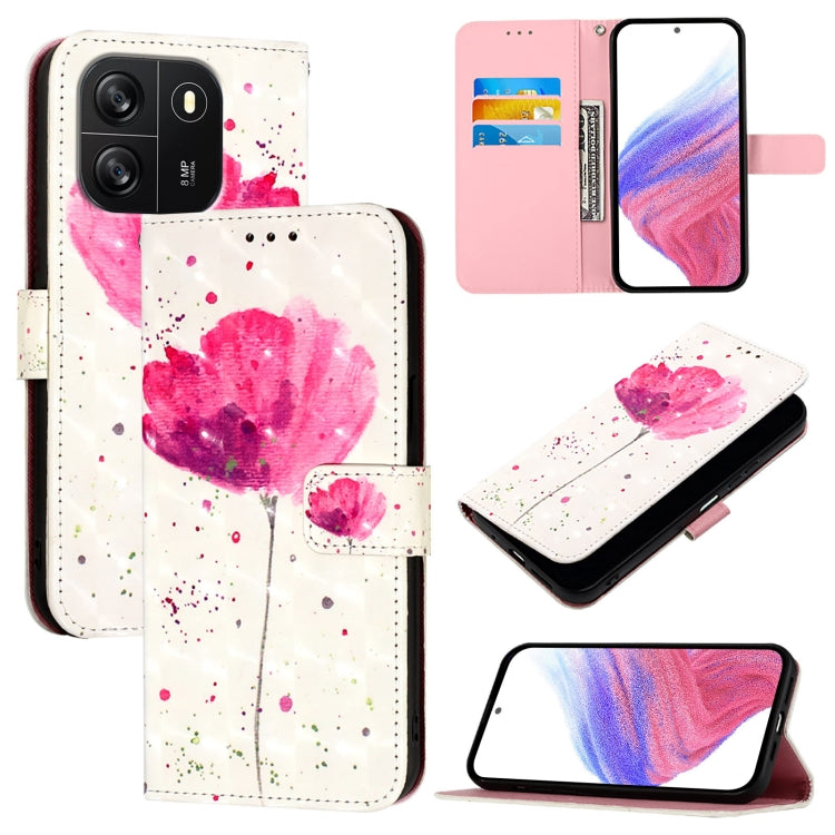 For Blackview Wave 6C 3D Painting Horizontal Flip Leather Phone Case(Flower) - More Brand by PMC TechLife | Online Shopping South Africa | PMC TechLife | Buy Now Pay Later Mobicred