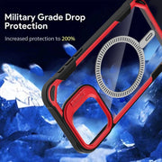 For iPhone 16 Pro Transparent Acrylic MagSafe Lens Holder Phone Case(Blue)