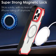 For iPhone 16 Transparent Acrylic MagSafe Lens Holder Phone Case(Red)