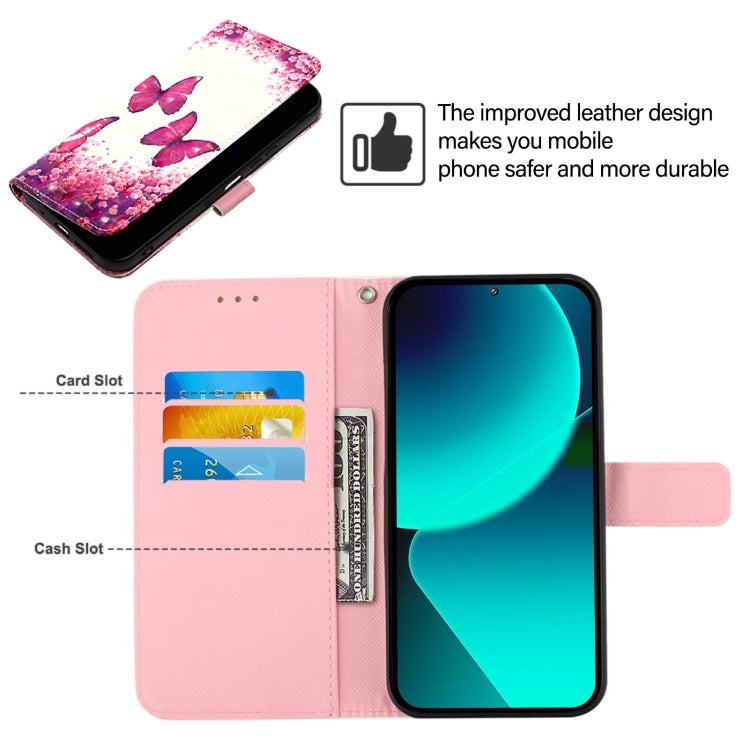 For Google Pixel 9 Pro XL 3D Painting Horizontal Flip Leather Phone Case(Rose Butterfly) - Google Cases by PMC TechLife | Online Shopping South Africa | PMC TechLife | Buy Now Pay Later Mobicred