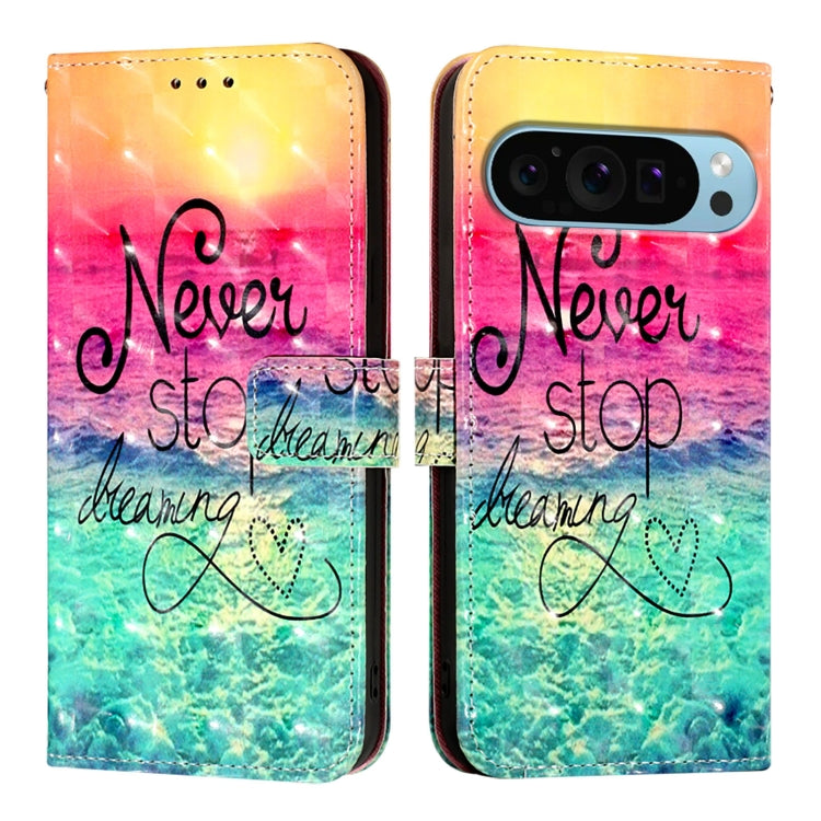 For Google Pixel 9 Pro XL 3D Painting Horizontal Flip Leather Phone Case(Chasing Dreams)