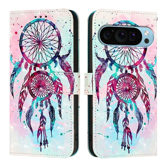 For Google Pixel 9 Pro XL 3D Painting Horizontal Flip Leather Phone Case(Color Drop Wind Chimes)