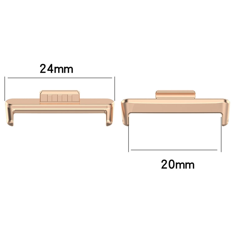 For Huawei Watch Fit3 20mm 1 Pair Zinc Alloy Metal Watch Band Connector(Rose Gold)