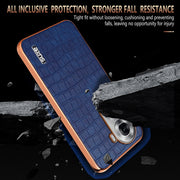 For OPPO Reno11 Global AZNS Electroplated Frame Crocodile Texture Full Coverage Phone Case(Brown)