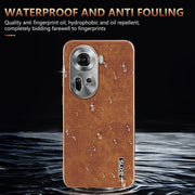 For OPPO Reno11 Global AZNS Electroplated Frame Crocodile Texture Full Coverage Phone Case(Blue)