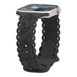For Apple Watch SE 2023 44mm Lace 3D Rose Embossed Silicone Watch Band(Black) - Watch Bands by PMc TechLife | Online Shopping South Africa | PMc TechLife | Buy Now Pay Later Mobicred