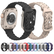 For Apple Watch SE 2023 44mm Lace 3D Rose Embossed Silicone Watch Band(Black)