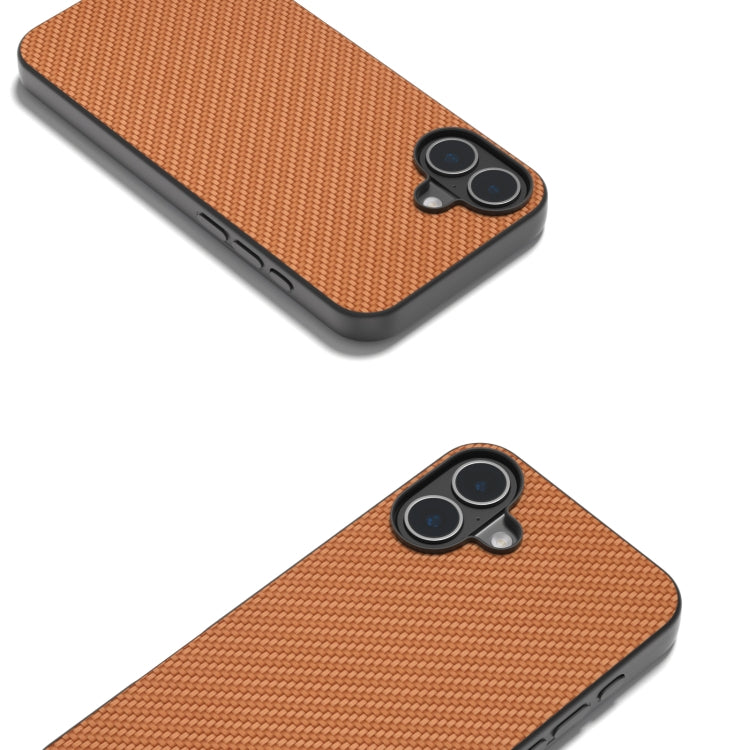 For iPhone 16 Carbon Fiber Texture Protective Phone Case(Light Brown) - iPhone 16 Cases by PMC TechLife | Online Shopping South Africa | PMC TechLife | Buy Now Pay Later Mobicred