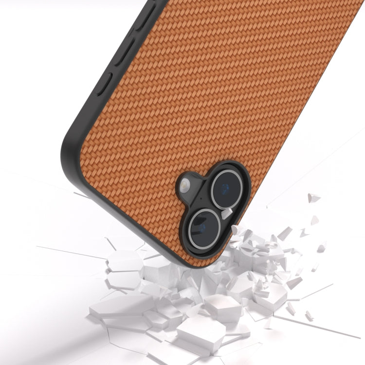 For iPhone 16 Carbon Fiber Texture Protective Phone Case(Light Brown) - iPhone 16 Cases by PMC TechLife | Online Shopping South Africa | PMC TechLife | Buy Now Pay Later Mobicred